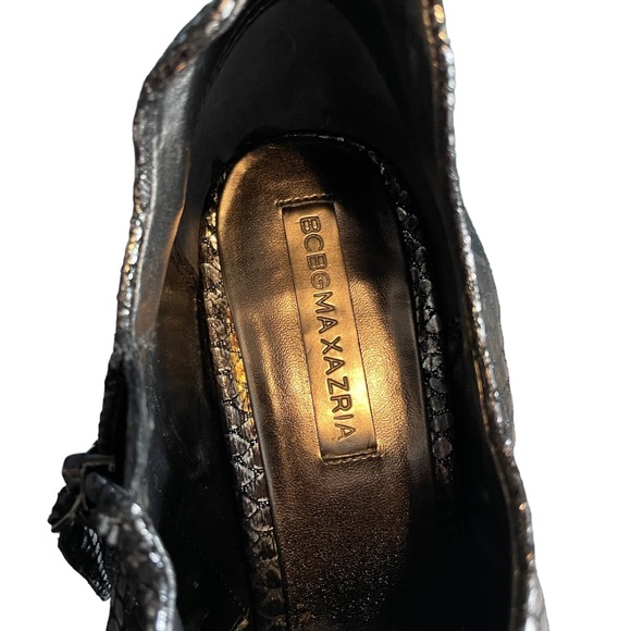 Black and silver BCBG MaxAzria peep toe bootie - Picture 5 of 5